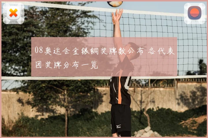 08奥运会金银铜奖牌数公布 各代表团奖牌分布一览